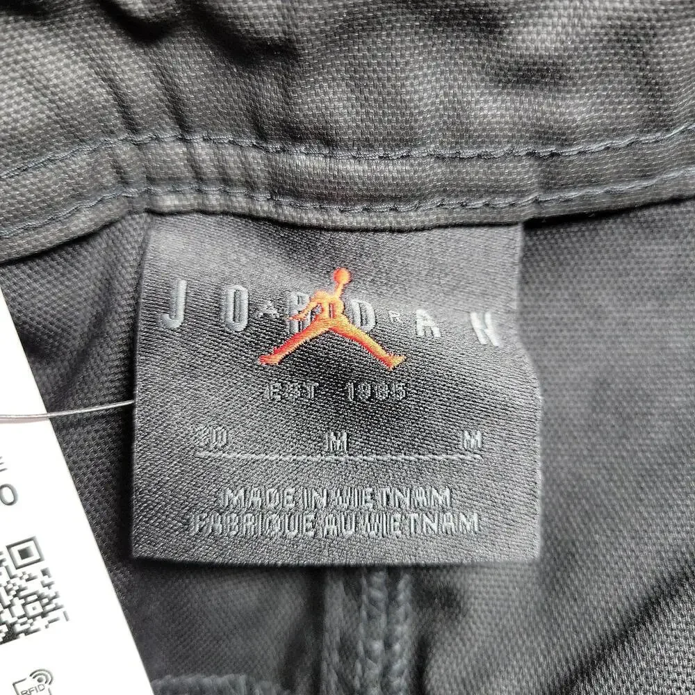 NWT Jordan Nike x Cactus Jack Shorts Men Size 30 Black Coated Waxed Travis Scott